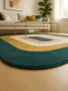 Modern geometric hand tufted rug with abstract design